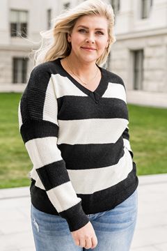 Picture of PLUS SIZE V NECK LOOSE SWEATER